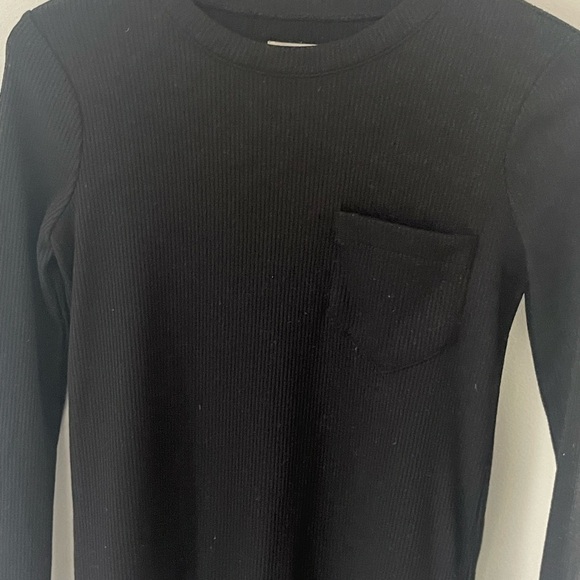 Madewell Womens XS Black Ribbed Knit Bodycon Long Sleeve Elastane Blend Dresss - Picture 2 of 7